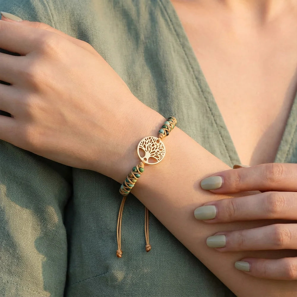 Lebensbaum-Armband aus Afrikanischem Jaspis